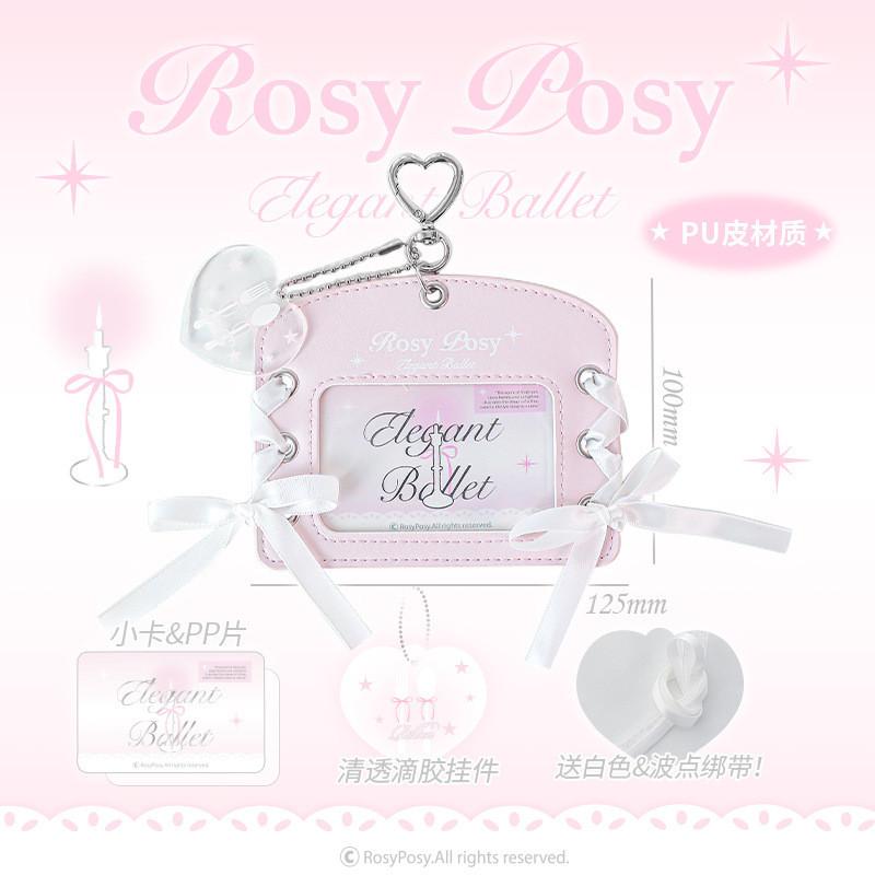 Ballet Leather Card Holder Girl Heart Strap Small Card Protective Case Name Tag Campus Card Document Protective Case Star Chasing Card Bag Pendant