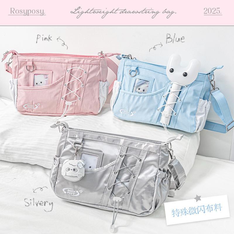 Drawstring Messenger All-Match Pain Bag Large-Capacity Girls Star Chasing Cute One-Shoulder Support Bag Campus Learning Travel Messenger Bag