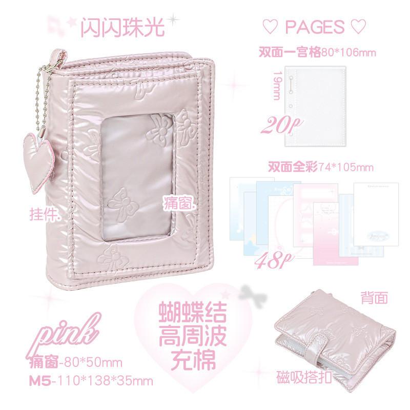 68 Sheets Into Love Heart-Filled Cotton M5 Loose-Leaf Notebook High-Value Fluffy Soft Cute mini Handbook Small Card Storage Loose @-