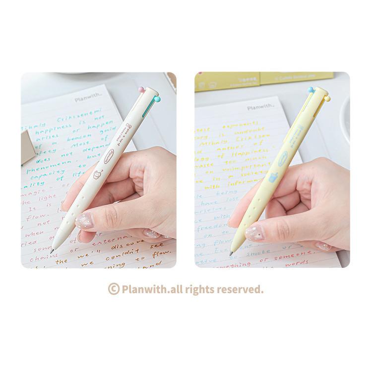 Coffee Triangle Multicolor Pen Multi-Function Notes Three-Color Gel Pen Coffee Theme Notebook Pen