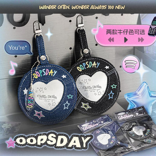 OOPSDAY Chillin Denim Badge Holder Pendant Bar Protective Cover