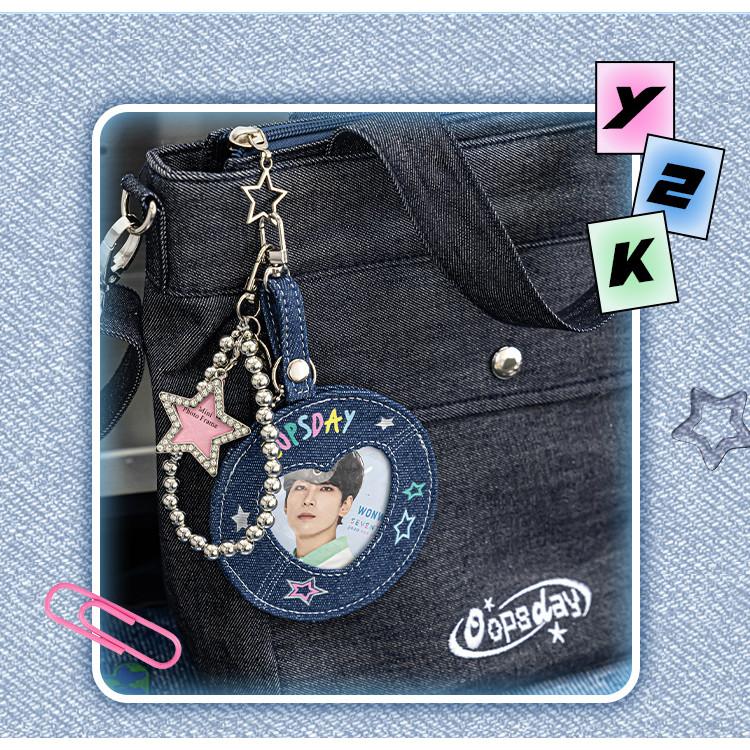 OOPSDAY Chillin Denim Badge Holder Pendant Bar Protective Cover