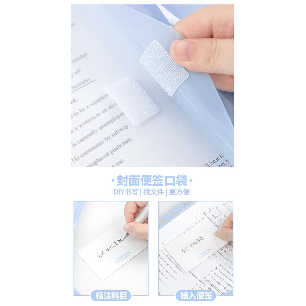 3 Pcs Pack PP Waterproof Gentle Color File Bag A4 Test Paper Storage Bag Large Capacity Data Loose-leaf File Bag
