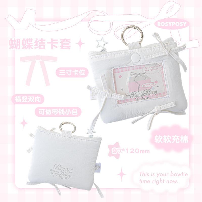 Bow Card Holder Girl Heart Bow Card Holder Parts Bag Star Chasing Fan Card ID Protective Case