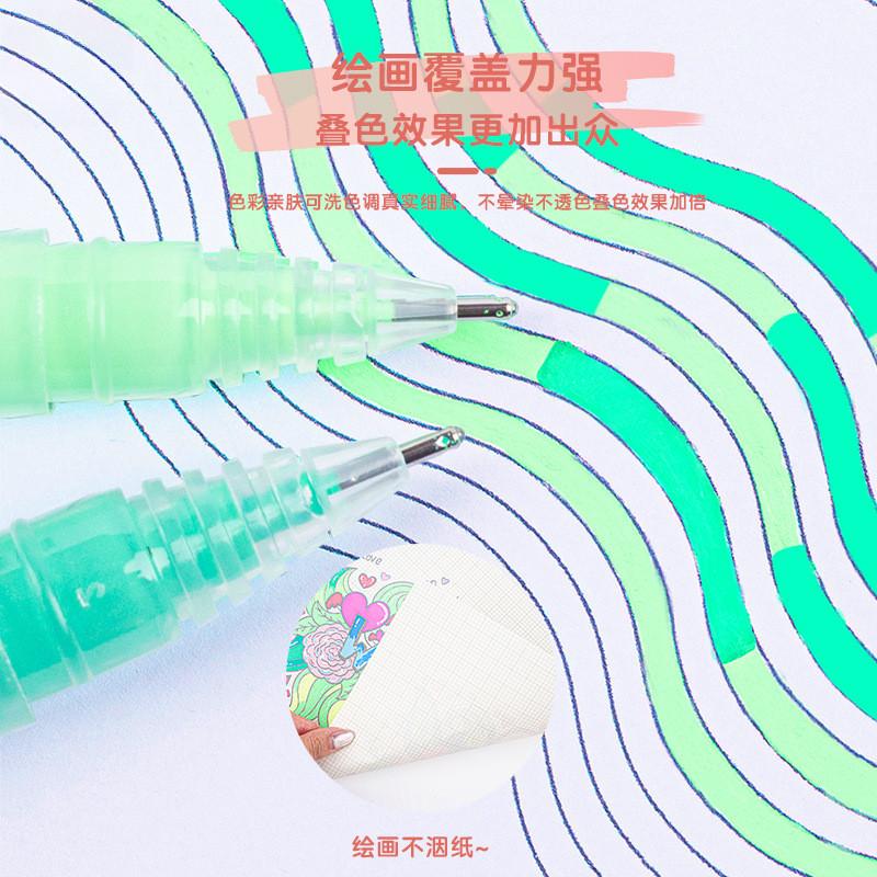 Neon Acrylic Gel Pen Large Capacity Morandi Color Eye Protection Student Gel Pen Set Painting Handbook Pen Set Dedicated Stackable Color
