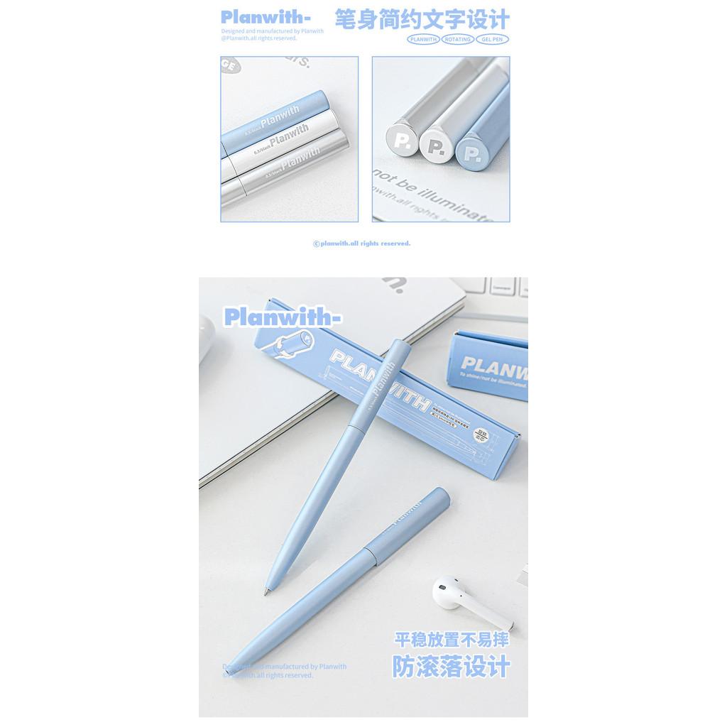 Simple Rotating Metal Pen 180°Rotating Core 0.5mm Gel Pen Black Preparation Brush Question Pen