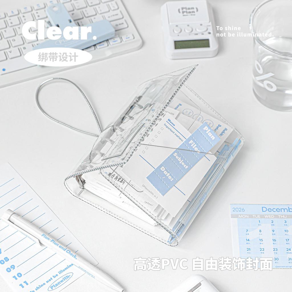 32 Sheets in 30% Off Clear Book ins Portable A7 Loose-leaf Book Multi-pocket Storage Handbook Notebook