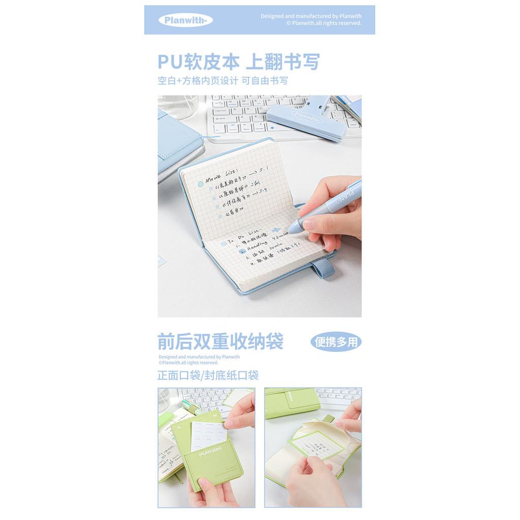 80 Sheets in mini Pocket Book High-Value Portable Front Rear Double Storage mini Notebook PU Soft Leather Strap A7 Pocket Book