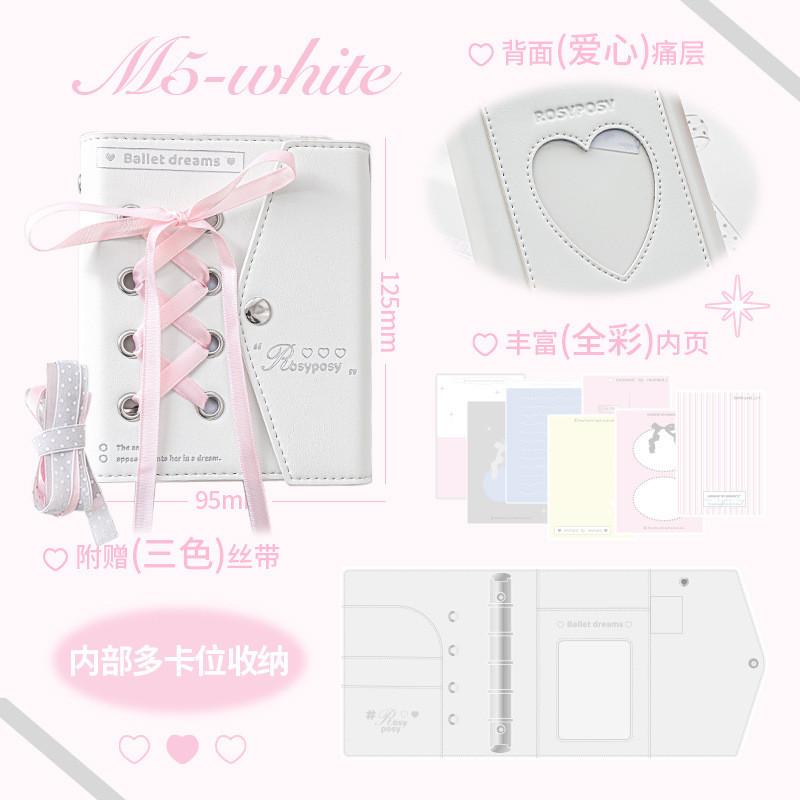 Ballet Envelope Leather Pain Book High-value 72 Sheets Loose-leaf Book Girl M5 Strap Notebook