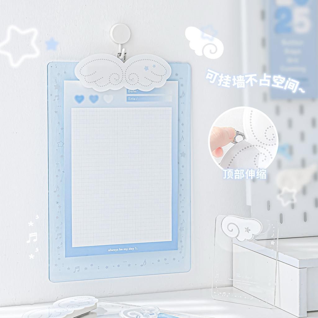 Angel wings Angel Board Clip Transparent Acrylic A4/A7 Board Clip File Storage Test Paper Backing Board
