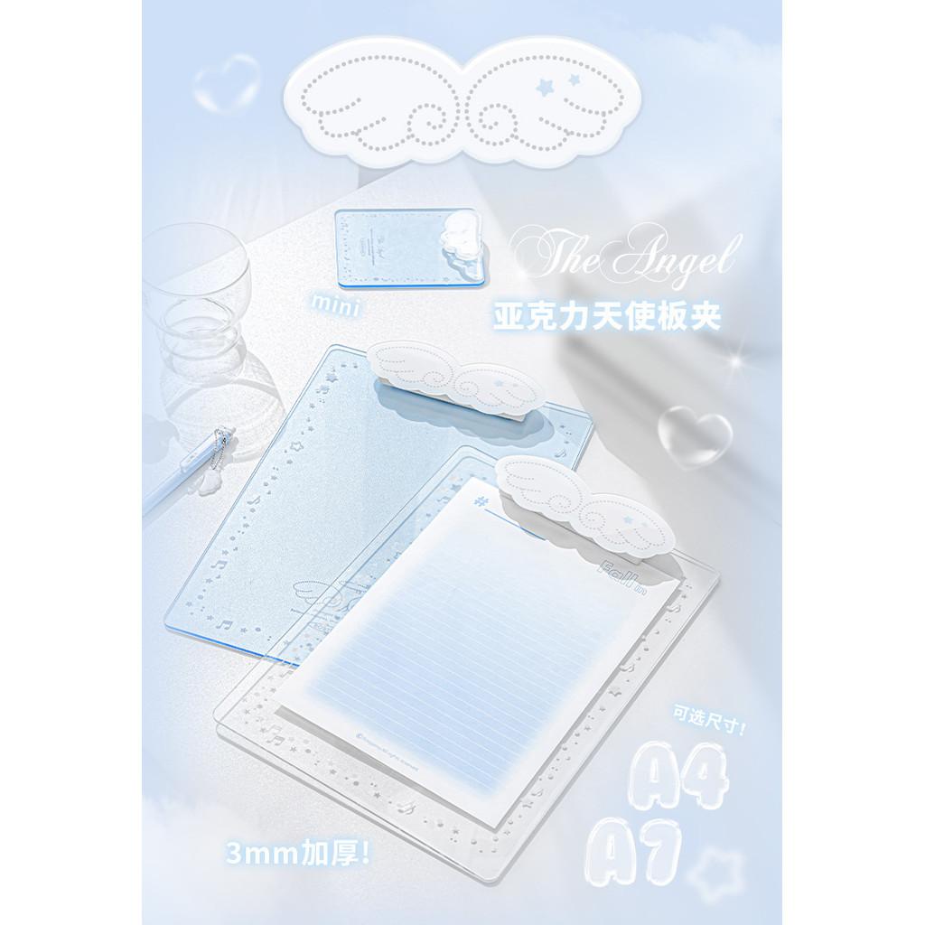 Angel wings Angel Board Clip Transparent Acrylic A4/A7 Board Clip File Storage Test Paper Backing Board