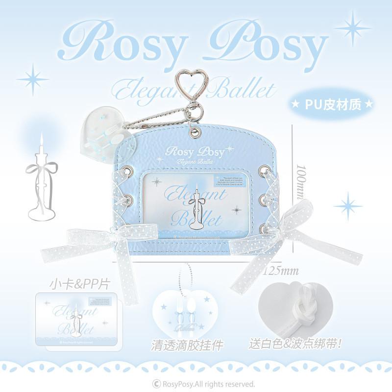 Ballet Leather Card Holder Girl Heart Strap Small Card Protective Case Name Tag Campus Card Document Protective Case Star Chasing Card Bag Pendant