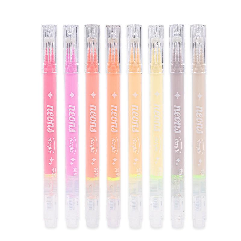Neon Acrylic Gel Pen Large Capacity Morandi Color Eye Protection Student Gel Pen Set Painting Handbook Pen Set Dedicated Stackable Color