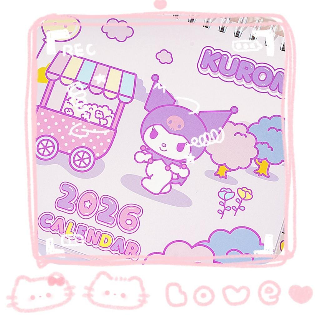 2026 Genuine Sanrio Desk Calendar Desktop Weekly Planner Desk Calendar Cartoon Cute Girl Heart Calendar Calendar Des