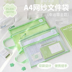 Planwith Clover A4 Dual-Pocket Mesh Document Bag