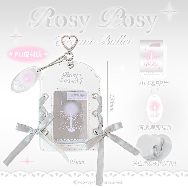 Ballet Leather Card Holder Girl Heart Strap Small Card Protective Case Name Tag Campus Card Document Protective Case Star Chasing Card Bag Pendant