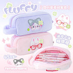 Tutu&Byebye Fluffy Clover Plush Pencil Case