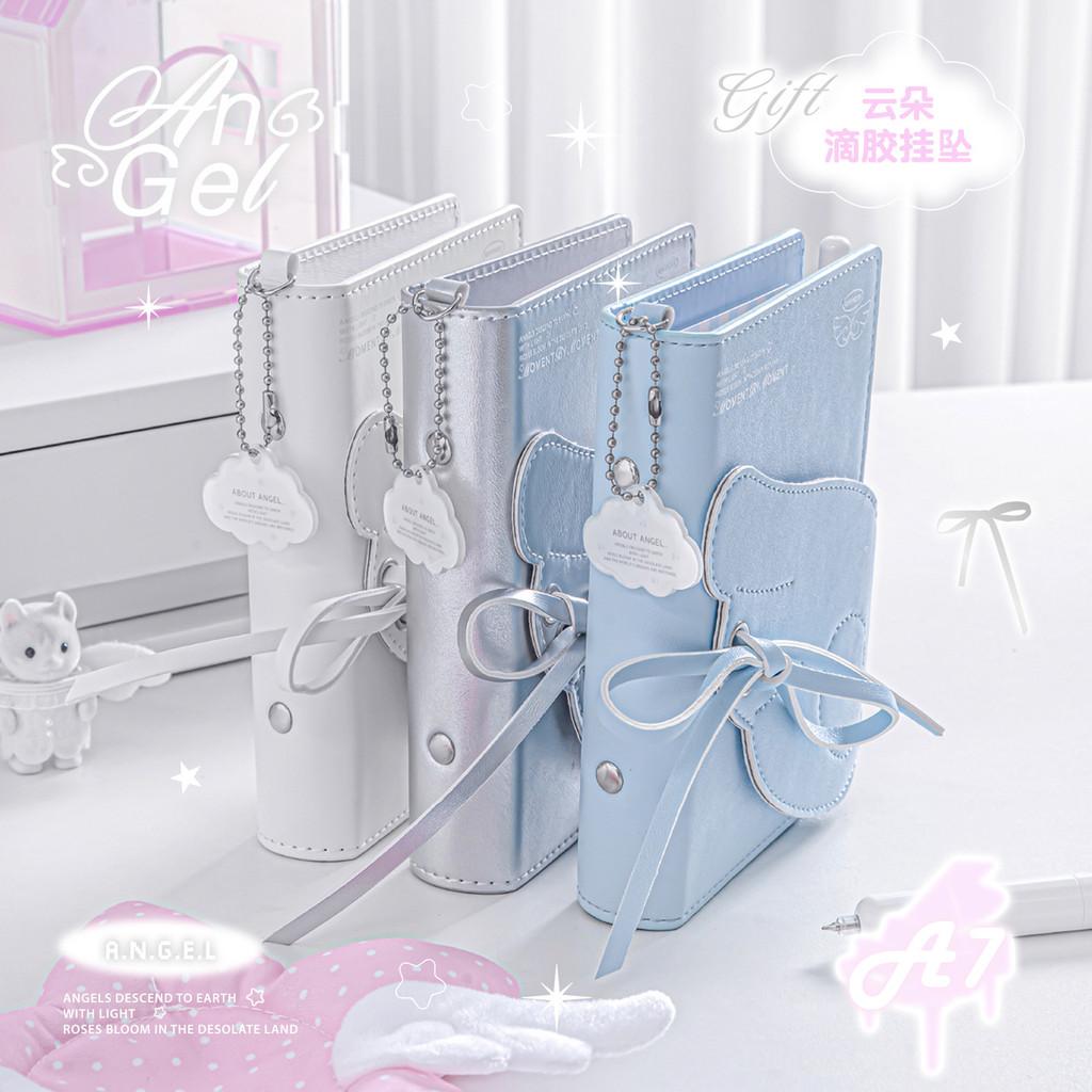 64 Sheets into Angel Wings Leather Surface Handbook ins Cute A7 Loose-leaf Notebook 30% off Wing Handbook