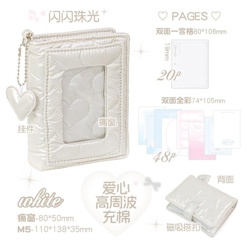 68 Sheets Into Love Heart-Filled Cotton M5 Loose-Leaf Notebook High-Value Fluffy Soft Cute mini Handbook Small Card Storage Loose @-