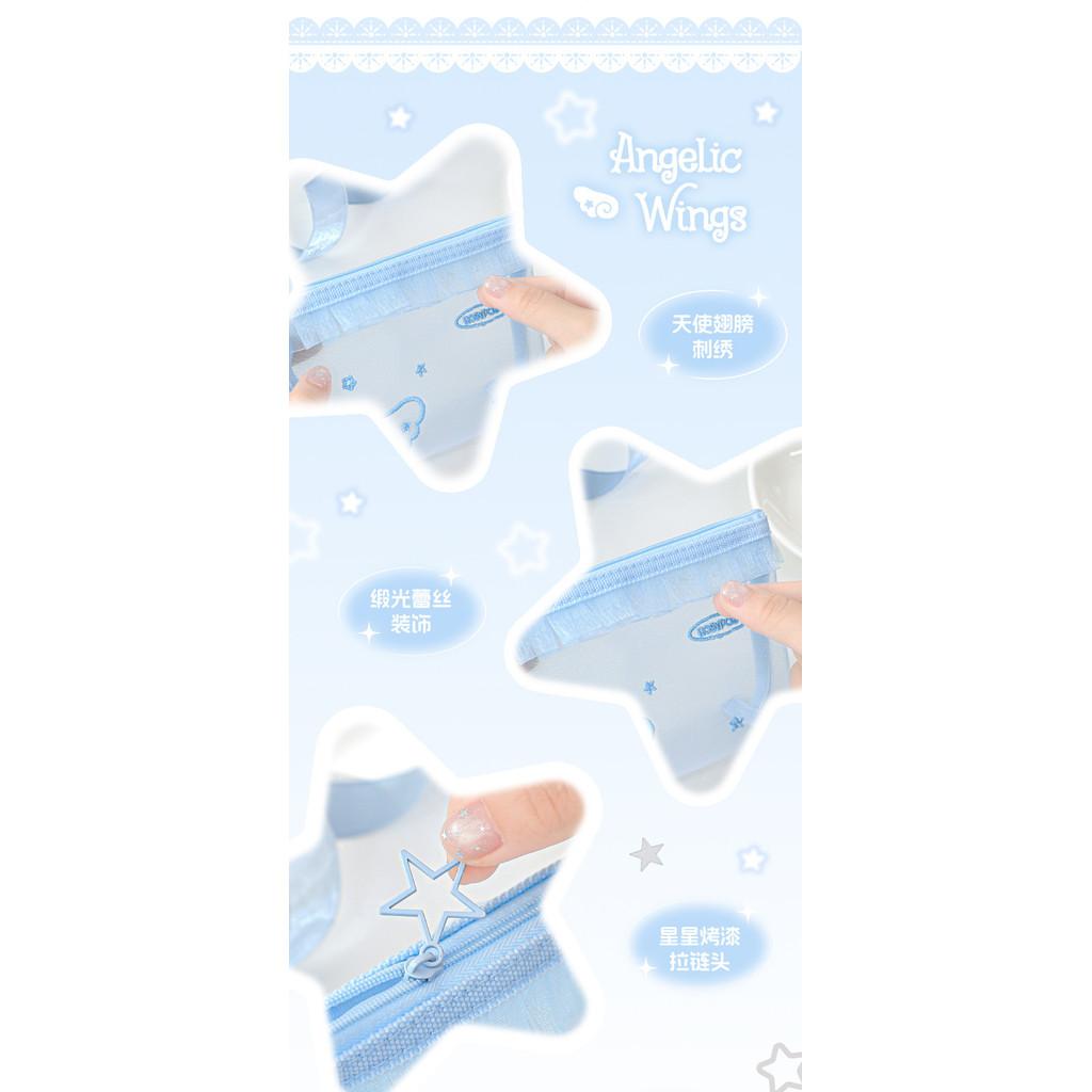 3 Pack Angel Lace Gauze Bag Multifunctional Information Bag Student Subject Sorting Bag Pen Case Storage Bag