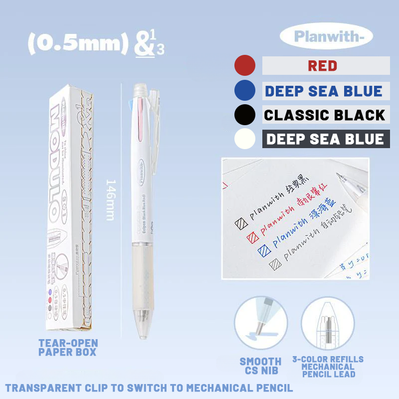 Planwith Multifunctional Module Multicolor Pen 3 & 1 Three-Color