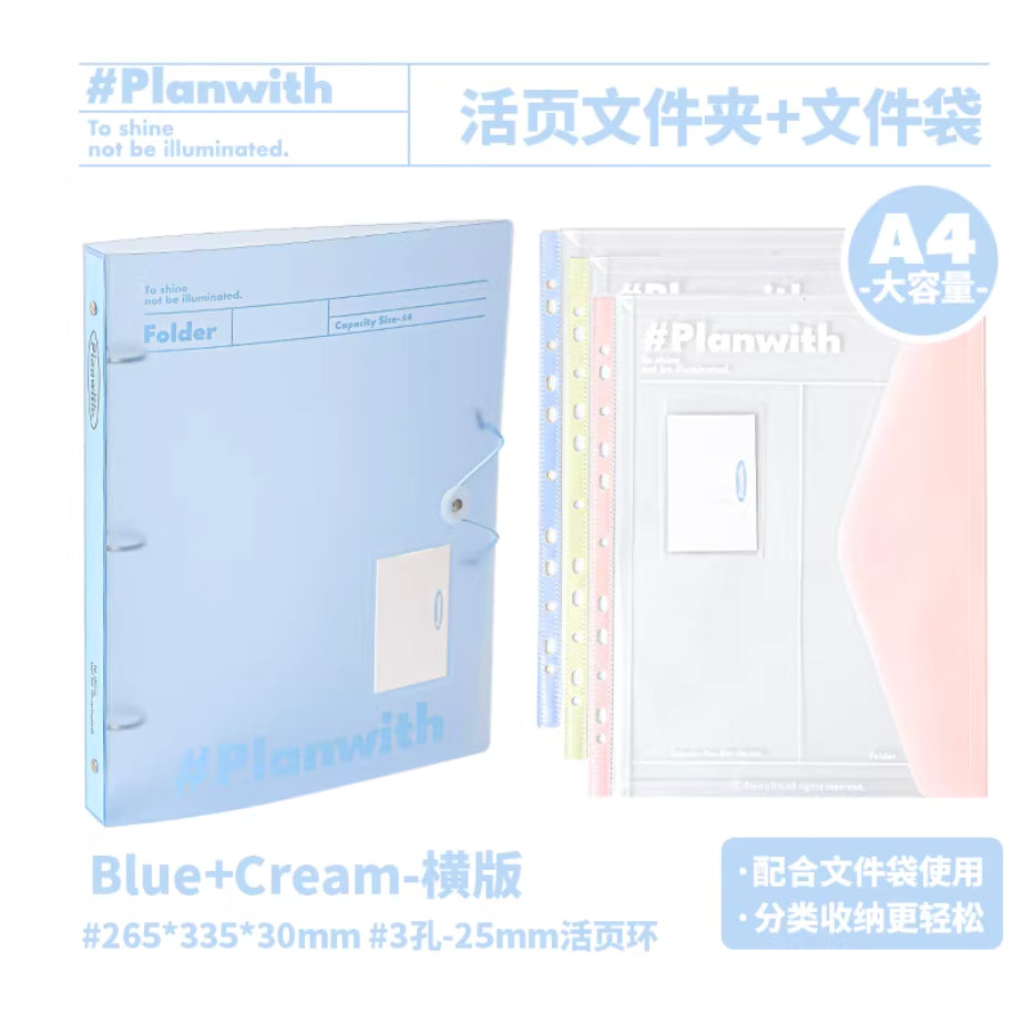 Planwith "Organized" Clear 3-Ring Binder