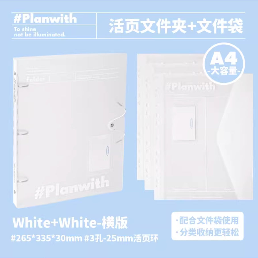 Planwith "Organized" Clear 3-Ring Binder