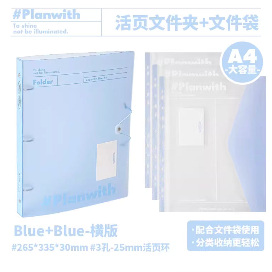 Planwith "Organized" Clear 3-Ring Binder