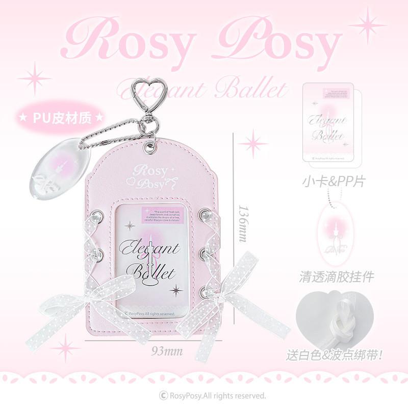 Ballet Leather Card Holder Girl Heart Strap Small Card Protective Case Name Tag Campus Card Document Protective Case Star Chasing Card Bag Pendant