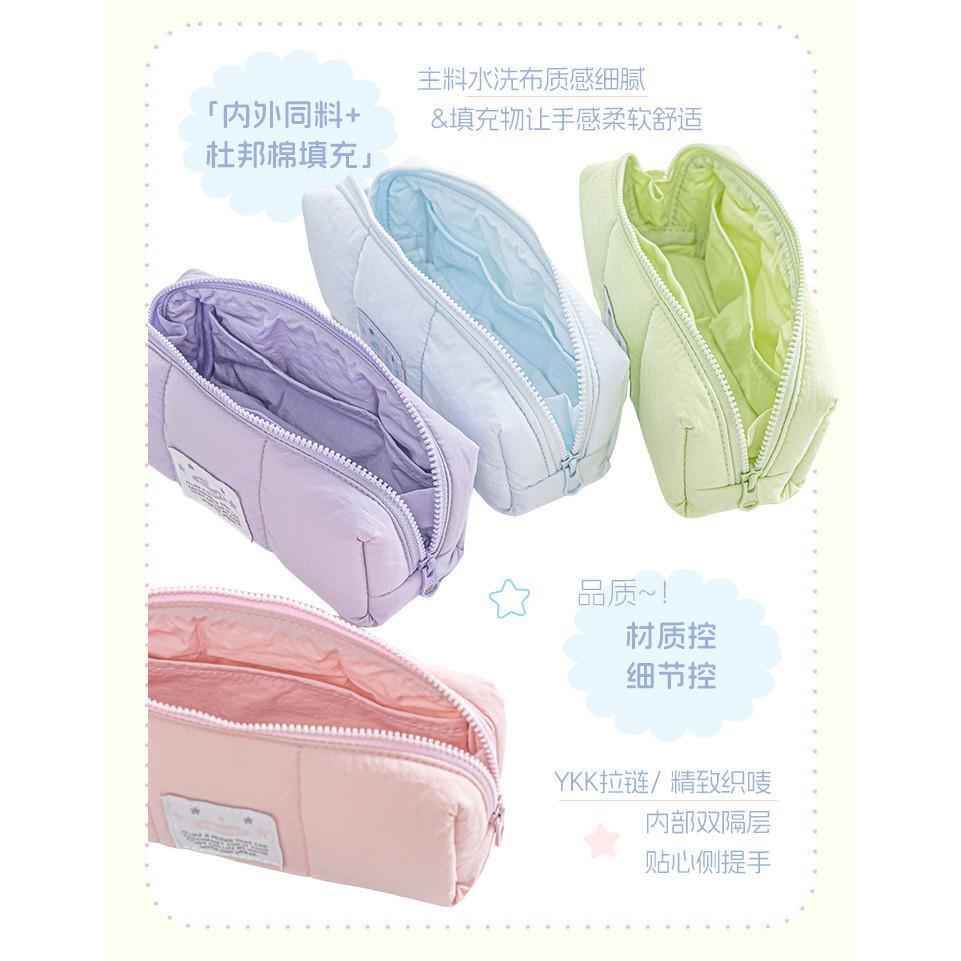 SOFT SPOT Good Material Pencil Case Washed Cotton-Filled Pencil Case Large Capacity Opening Stationery Storage Bag