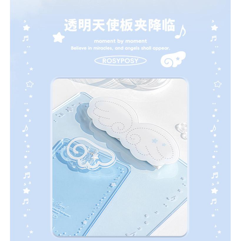 Angel wings Angel Board Clip Transparent Acrylic A4/A7 Board Clip File Storage Test Paper Backing Board