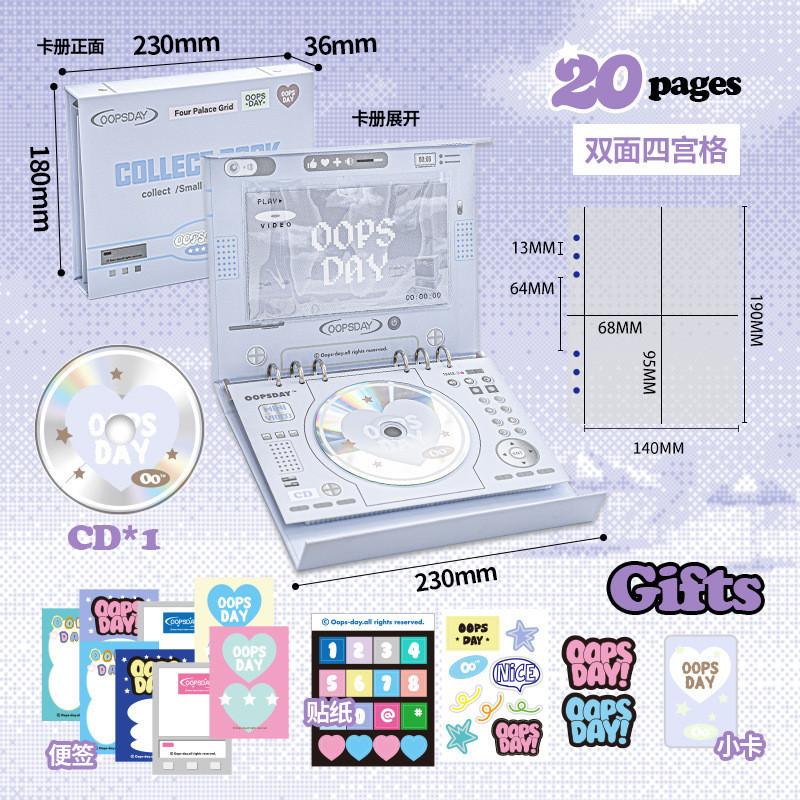 20 Sheets Video Four Palace Card Book American Retro DVD CD Storage Book Photo Card Storage Loose-leaf Card Book