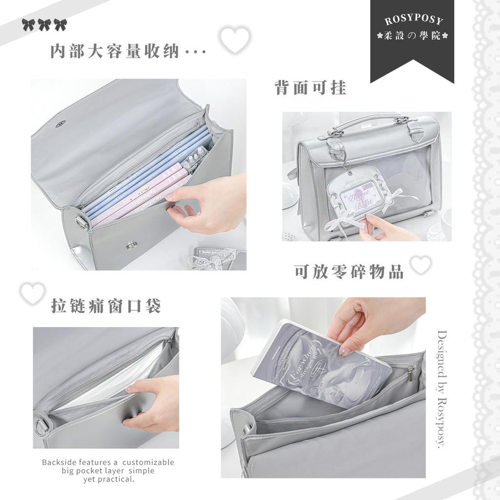 Double Shoulder Uniform Pain Bag Large Capacity Uniform College Bag Black/Silver Detachable Backpack Pain Bag