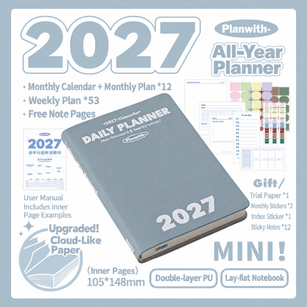 Planwith 2027 Weekly Planner – 4 Layouts 53 Weeks