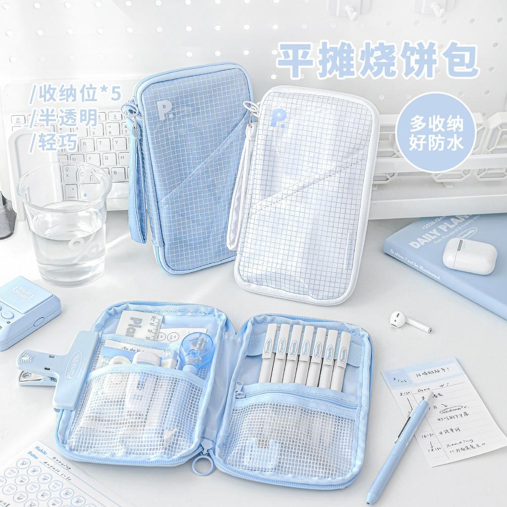 Planwith Flat-Lay "Pancake" Mesh Pencil Case