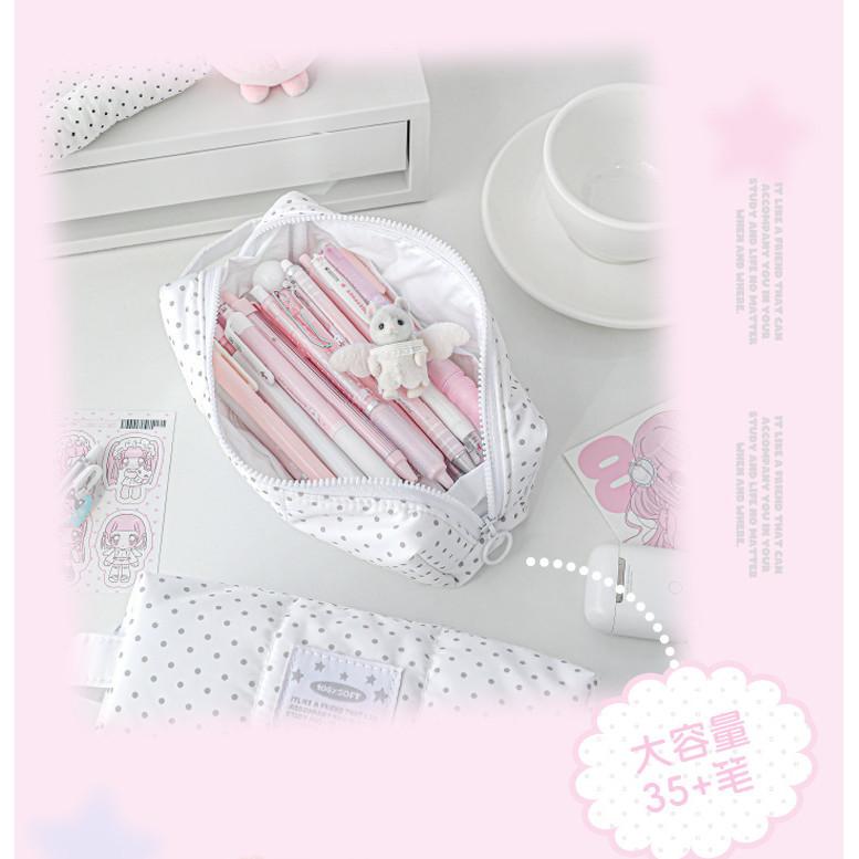 Soft Pencil Case Polka Dot&Large Capacity