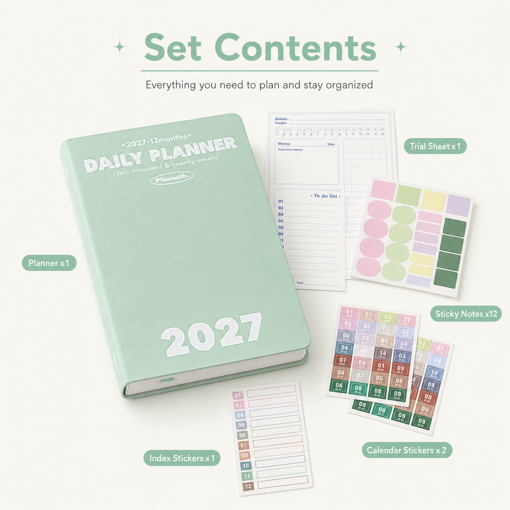 Planwith 2027 Daily Planner – Hourly or 2 Days per Page