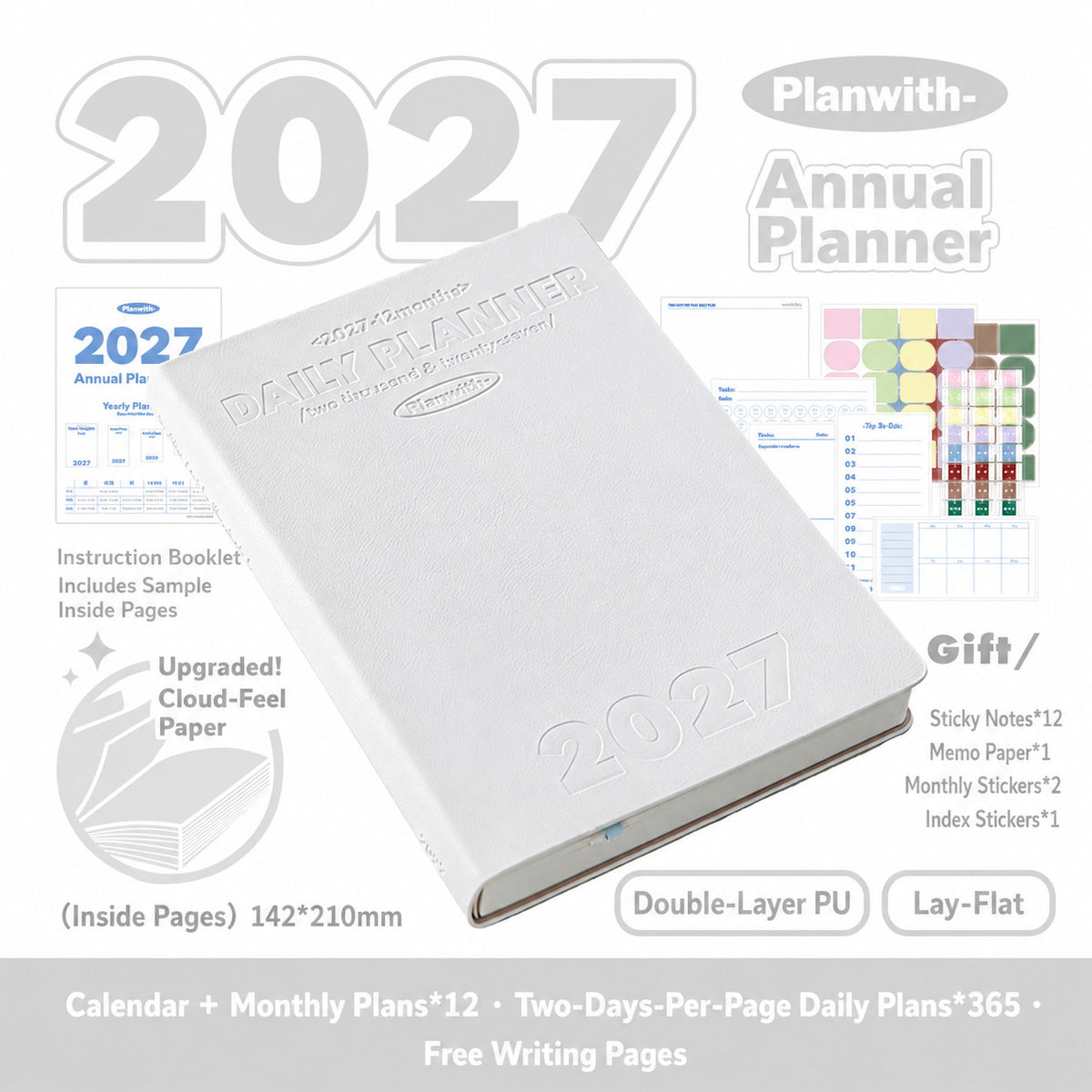 Planwith 2027 Daily Planner – Hourly or 2 Days per Page