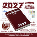 Planwith 2027 Daily Planner – Hourly or 2 Days per Page