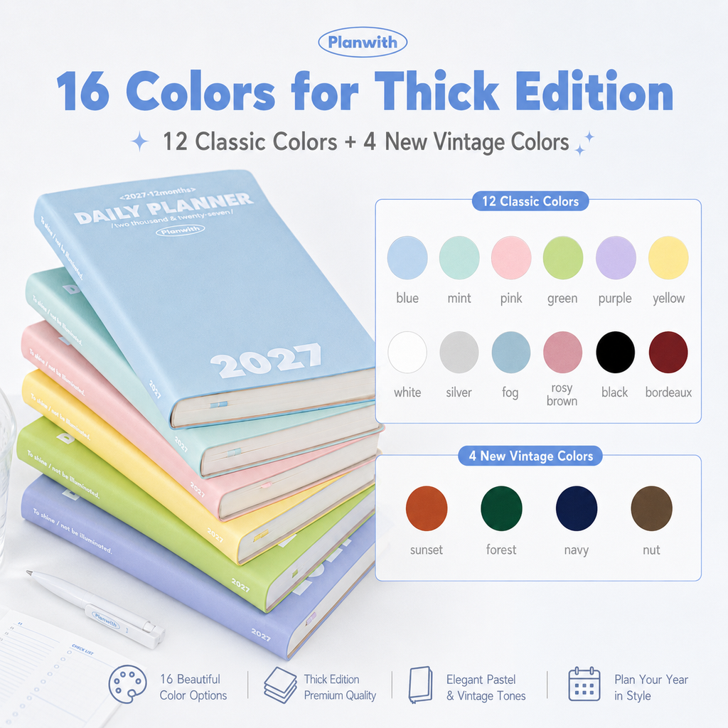 Planwith 2027 Daily Planner – Hourly or 2 Days per Page