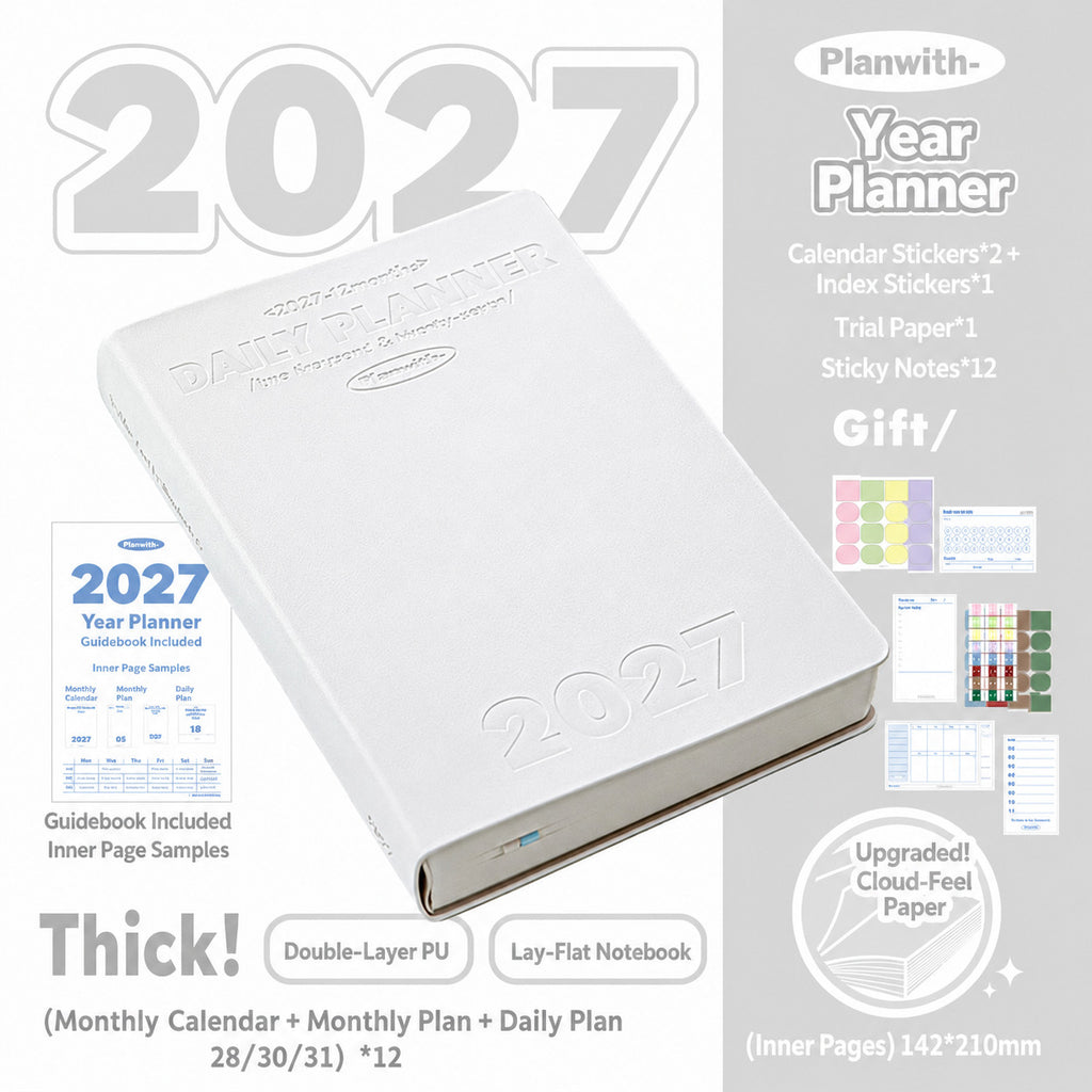Planwith 2027 Daily Planner – Hourly or 2 Days per Page