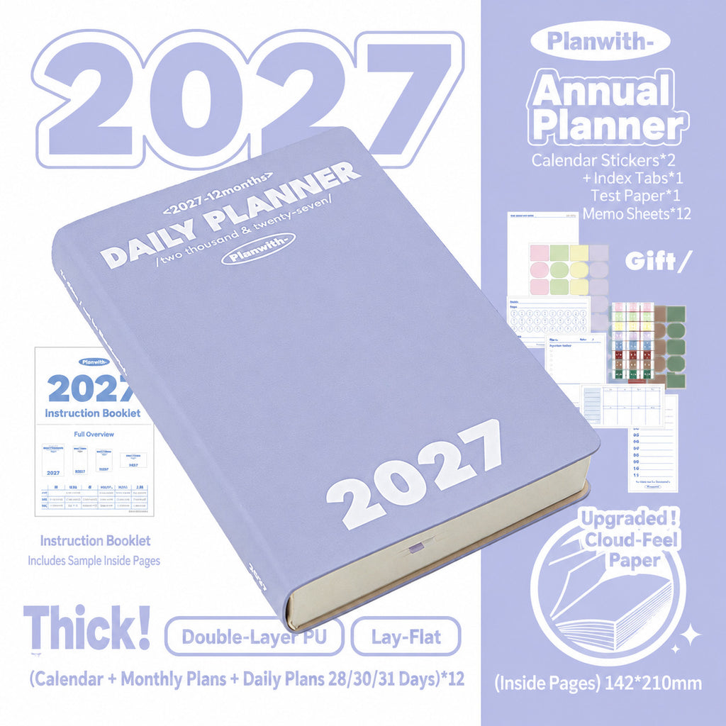 Planwith 2027 Daily Planner – Hourly or 2 Days per Page
