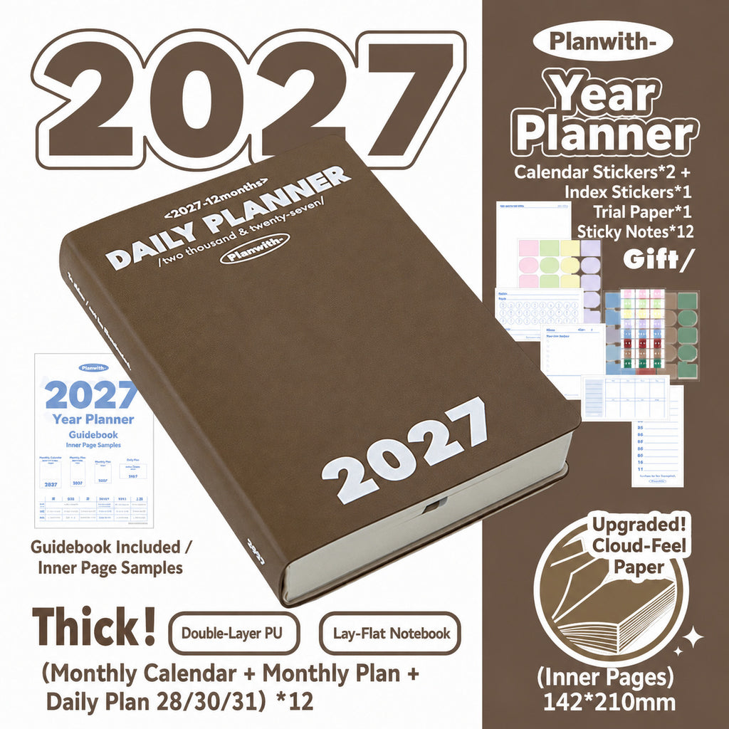 Planwith 2027 Daily Planner – Hourly or 2 Days per Page