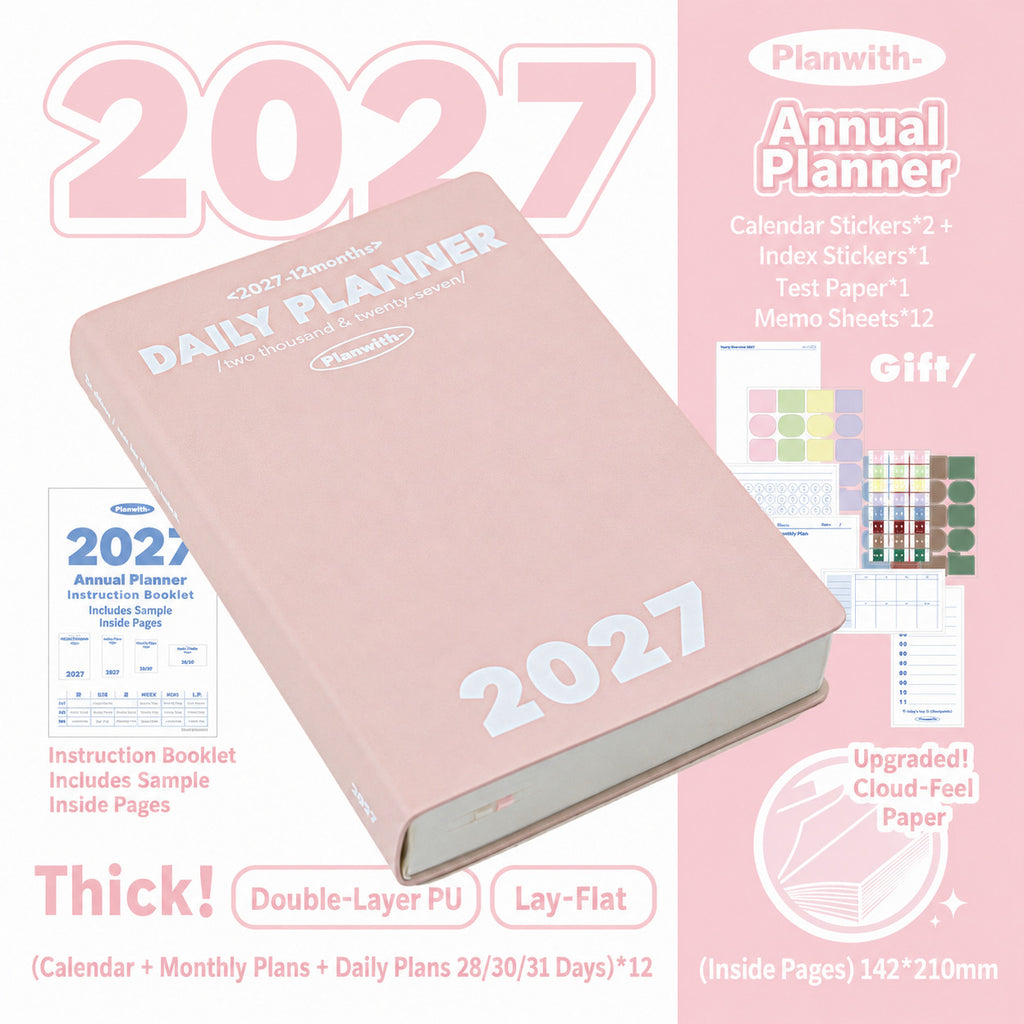 Planwith 2027 Daily Planner – Hourly or 2 Days per Page