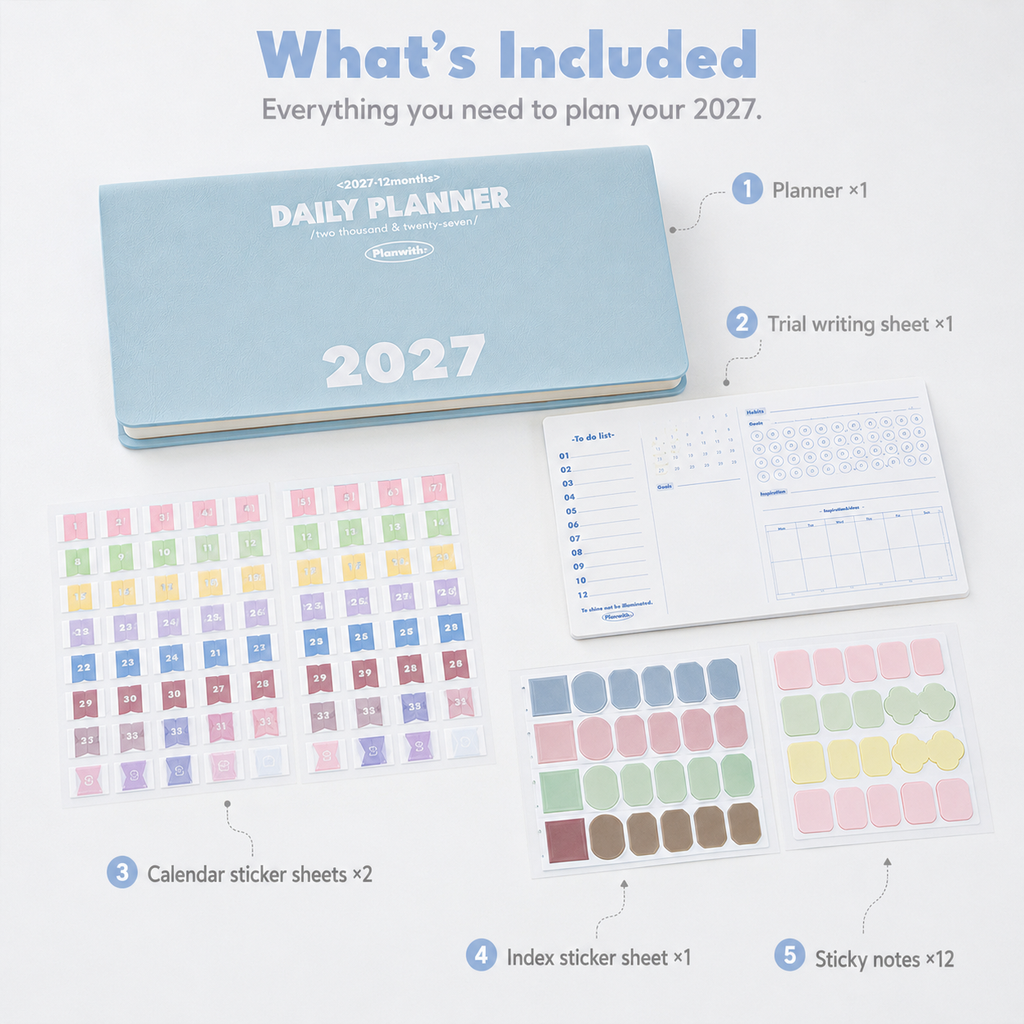 Planwith 2027 Weekly Planner – 4 Layouts 53 Weeks