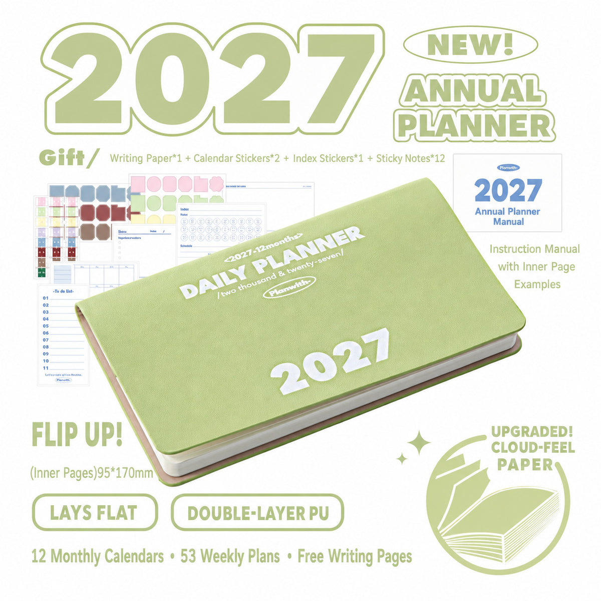 Planwith 2027 Weekly Planner – 4 Layouts 53 Weeks