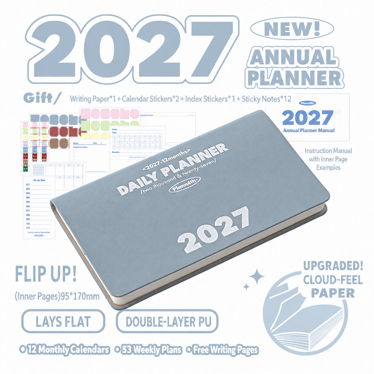 Planwith 2027 Weekly Planner – 4 Layouts 53 Weeks