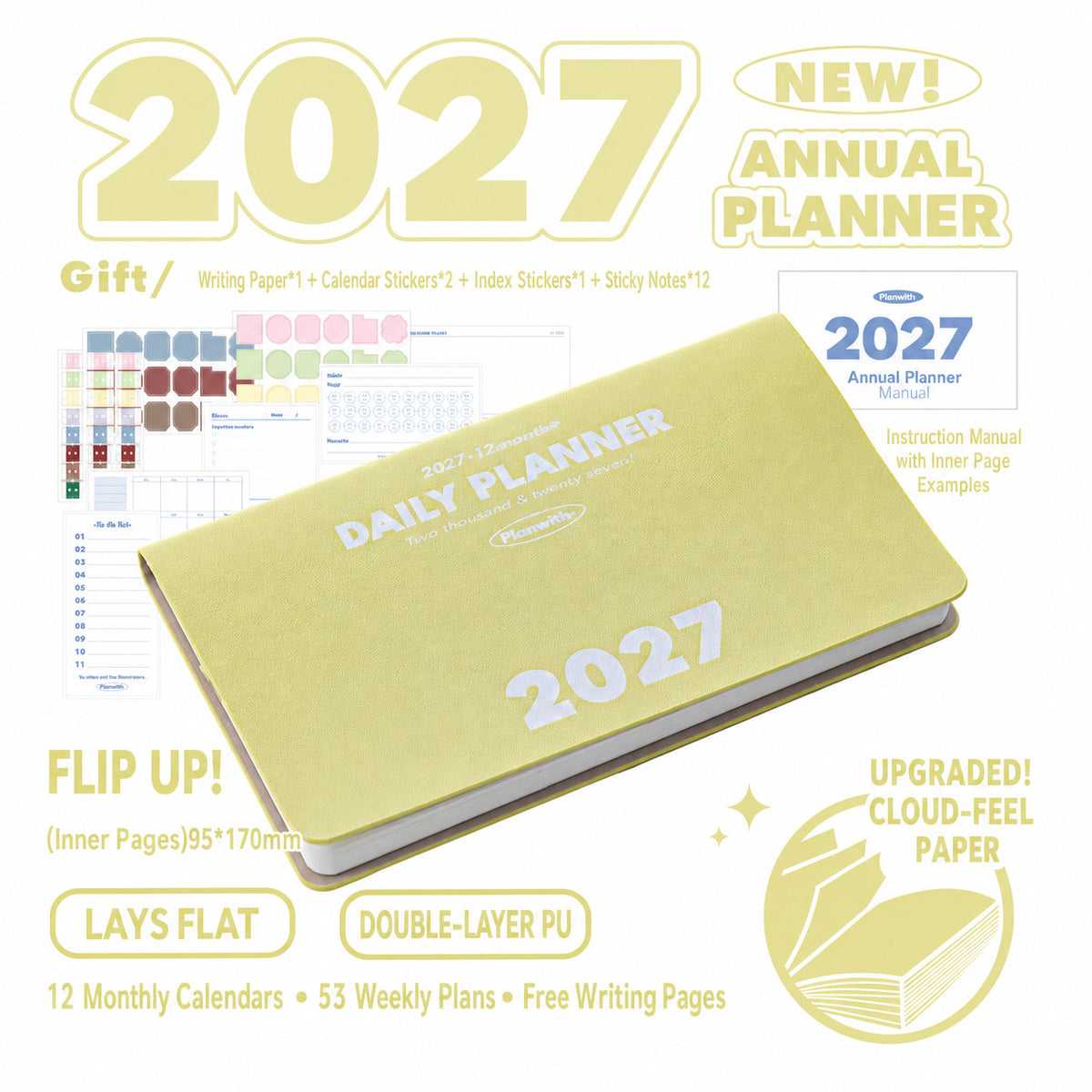 Planwith 2027 Weekly Planner – 4 Layouts 53 Weeks