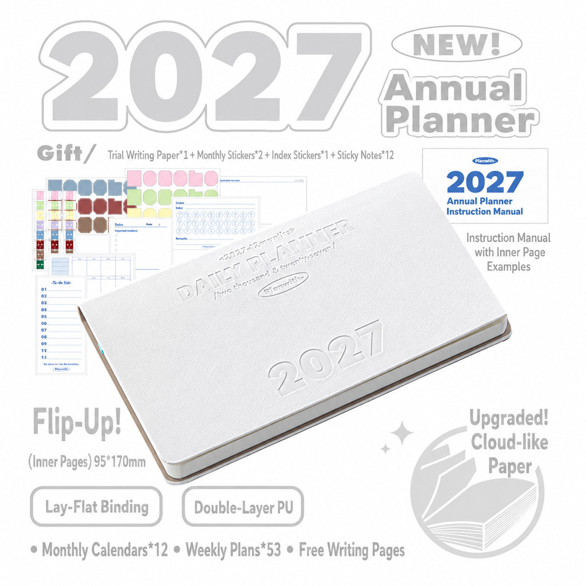 Planwith 2027 Weekly Planner – 4 Layouts 53 Weeks