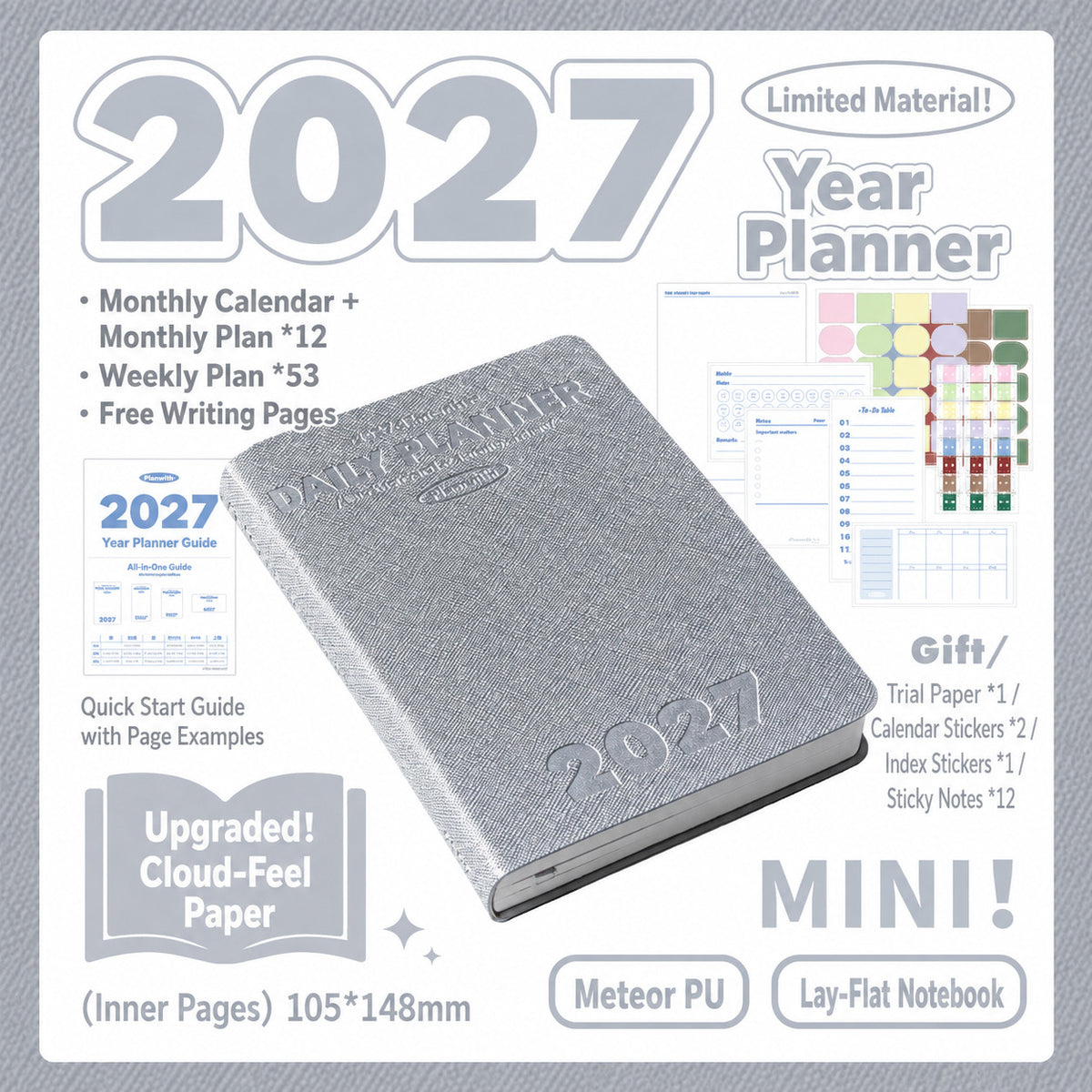 Planwith 2027 Weekly Planner – 4 Layouts 53 Weeks